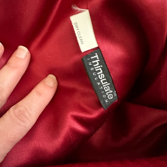 J Crew | Classic Lady Day Coat Thinsulate 100% Wool in Dark Red - Picture 5 of 6